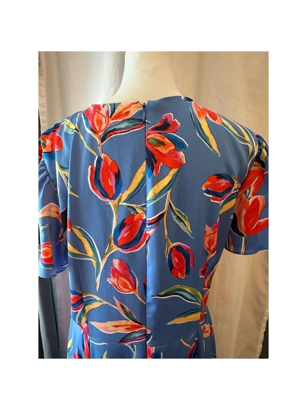 Maggy London Women's Floral Midi Dress Size 14 Multicolor Casual - Picture 5 of 7